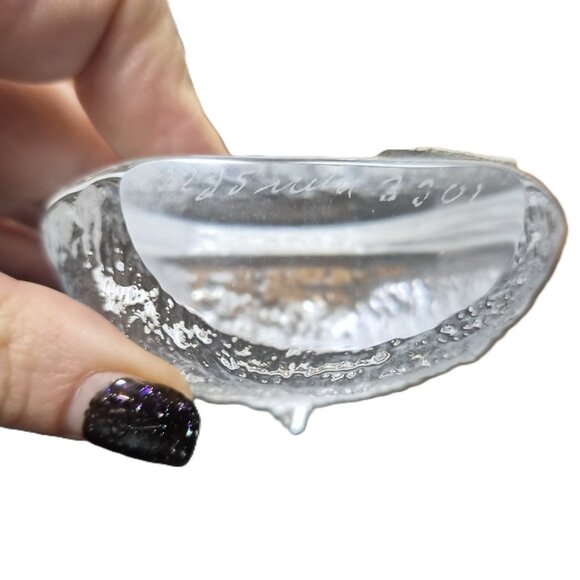 VTG 70s Signed Mats Jonasson Baby Owl Lead Crystal Paperweight Sweden Naturecore - Picture 6 of 6